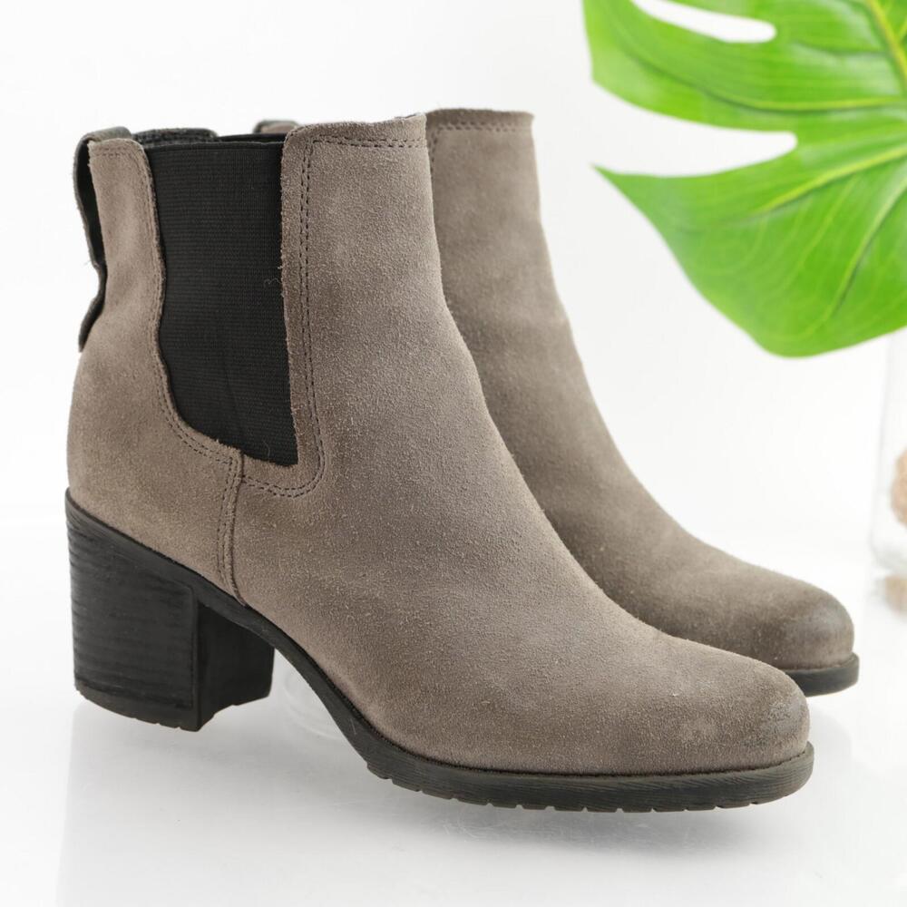 Sam Edelman Womens‎ Hanley Chelsea Boots Size 7 Gray Suede Heel Pull On Booties